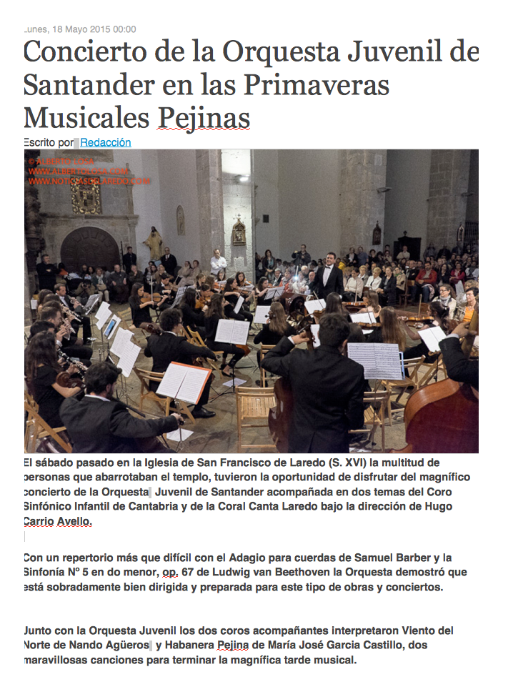 2015 mayo 18 - Orquesta Juvenil de Santander